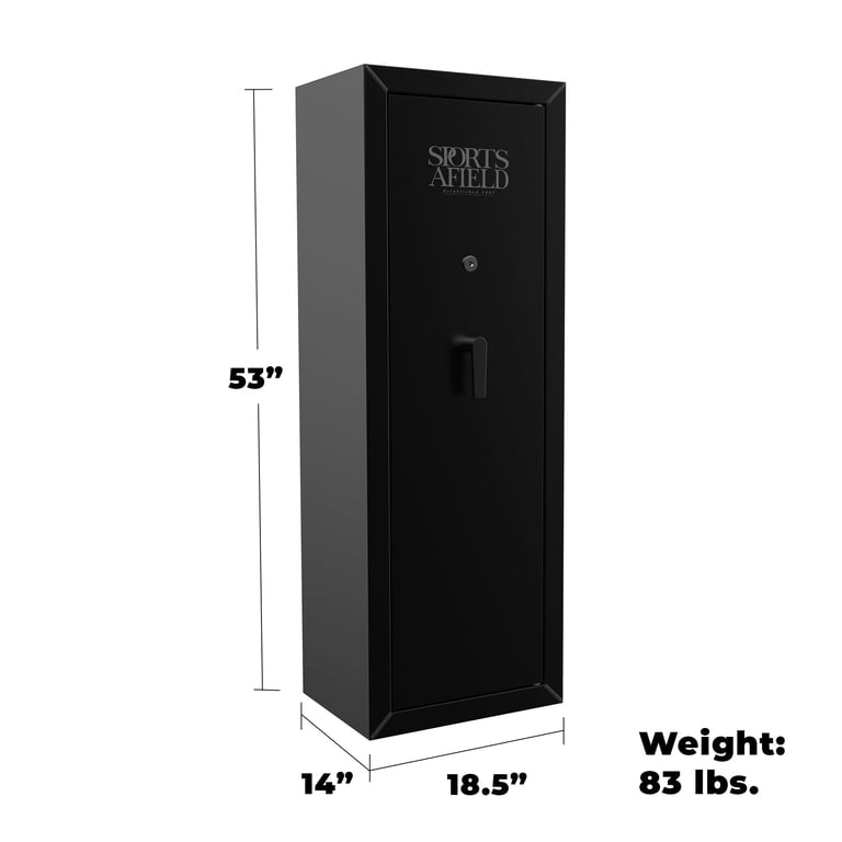 Sports Afield SA5310GS 10-Gun Cabinet in Black with Key Lock for