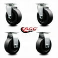 thumbnail image 2 of 5 Inch Polyolefin Caster Set with Roller Bearings 2 Swivel 2 Rigid SCC, 2 of 2