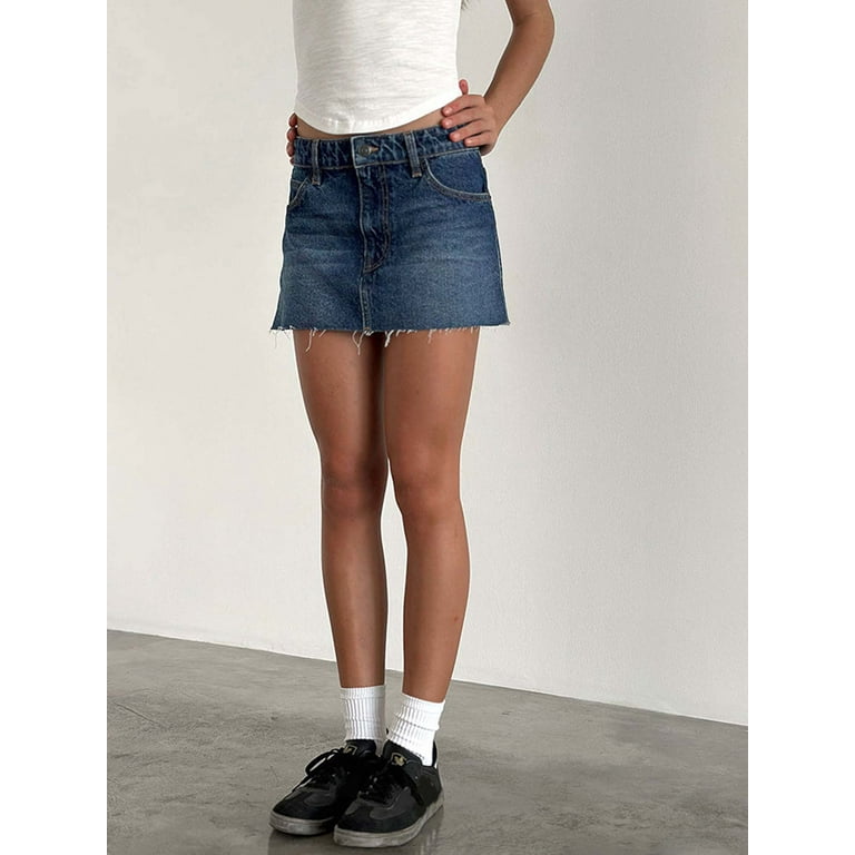Denim mini skirts for juniors hotsell