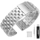 thumbnail image 1 of wonima11 Brushed Metal Watch Bands for Men Women Solid Stainless Steel Watch Band 18/20/22/24/26mm Watch Bracelet Strap Deployment Double Lock Deployment Buckle Black Silver Blue Gold, 1 of 1
