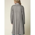 thumbnail image 3 of Made by Johnny Women's Casual Cozy Braided Open Front Long Pocket Cardigan Sweater M DARK_GREY, 3 of 6