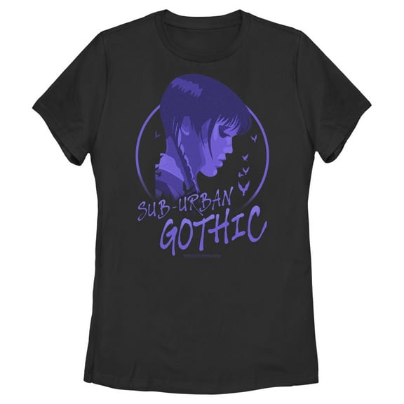 Women's Wednesday Sub-Urban Gothic Graphic Tee Black Small