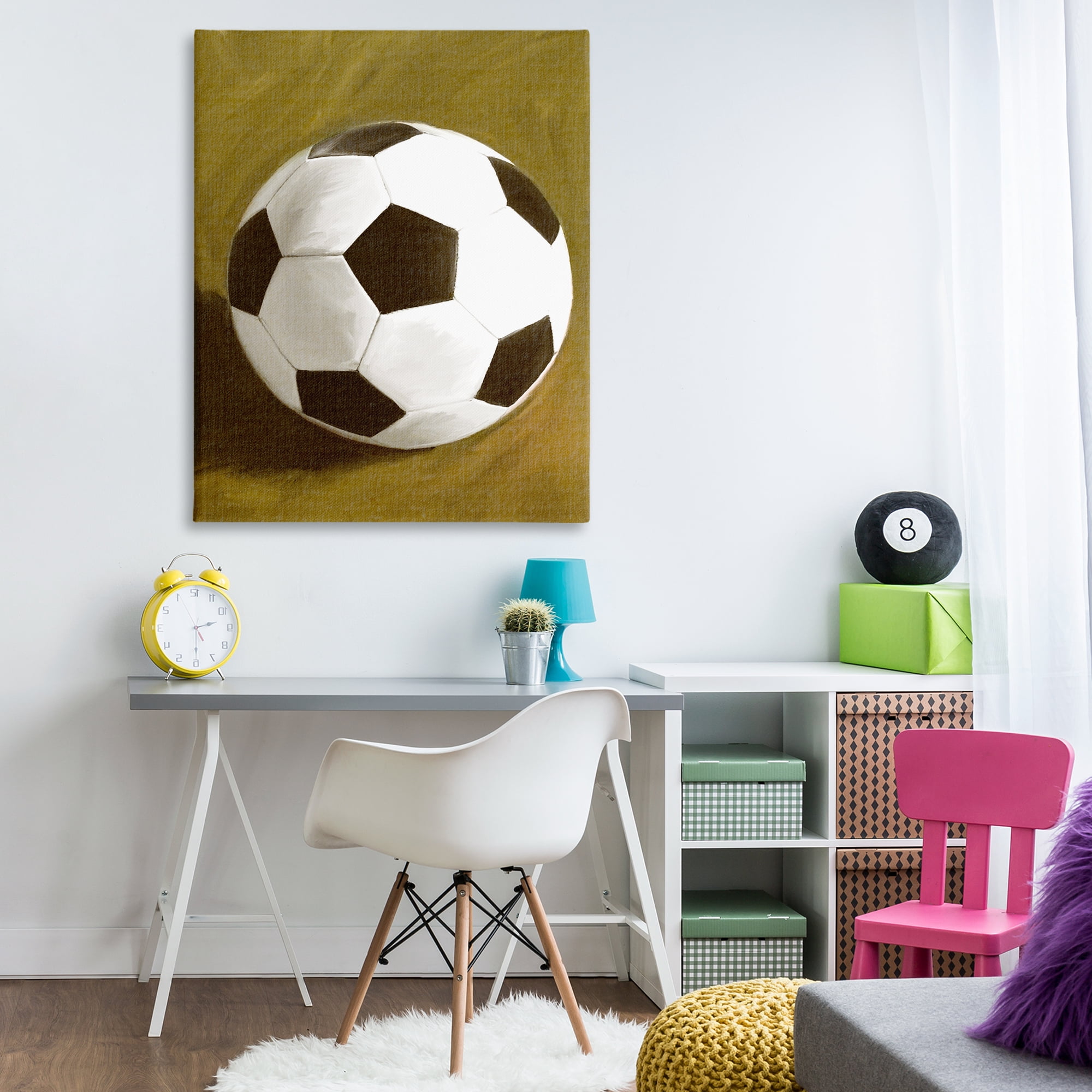 Stupell Industries Traditional Soccer Ball Sports Painting Wrapped Canvas Art Print Wall Art, 36 x 48