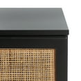 thumbnail image 6 of SAFAVIEH Zadie 1 Shelf Rattan Media Stand, Black With Natural Rattan/Black Legs (54 in. W x 15 in. D x 22 in. H), 6 of 7