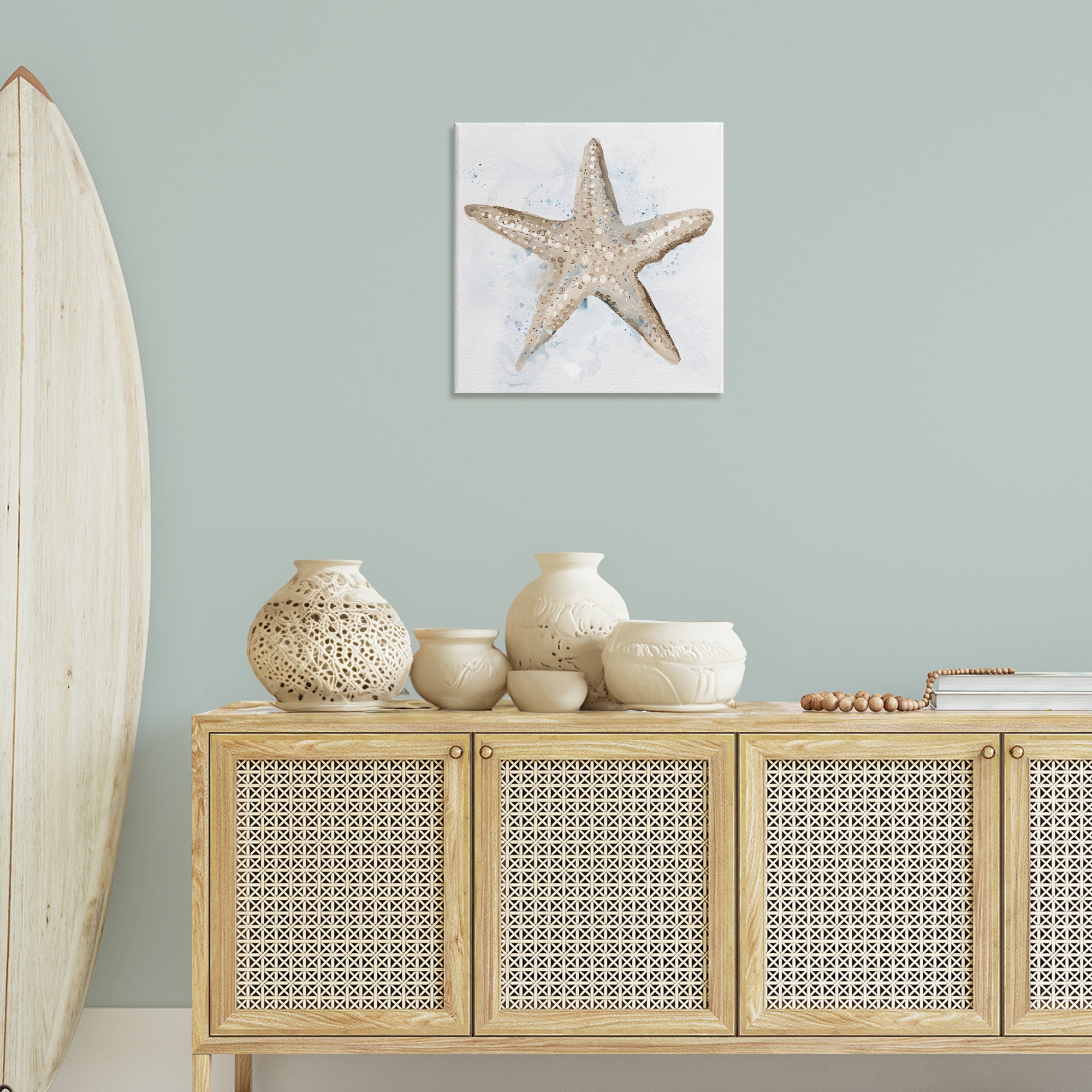 Stupell Industries Bubbly Beige Starfish Animals & Insects Painting Gallery Wrapped Canvas Art Print Wall Art, 24 x 24
