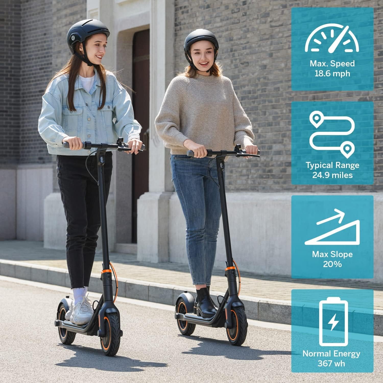 Segway Ninebot F40 Electric Kick Scooter for Adult, Teen, 18.6 mph, 1 Each, 350 Watts Gray