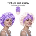 thumbnail image 2 of Satin Bonnet Silk Bonnet for Sleeping Silk Sleep Cap Double Layer Hair Bonnet with Elastic Tie Band for Curly Hair Night Cap, 2 of 3