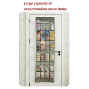 HHENGYISOUL Over-the-Door Hanging Shoe Organizer 24 Mesh Pockets with 3 Metal Hooks, Shoe Rack Hanger Holder For Closet Rack for Door Entryway Bedroom Pantry Organizer, Light Gray