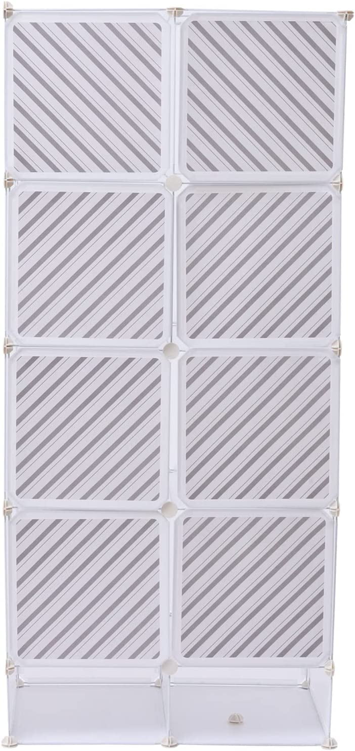 Miumaeov Simple Portable Wardrobe Closets Bedroom Armoire, White Modern