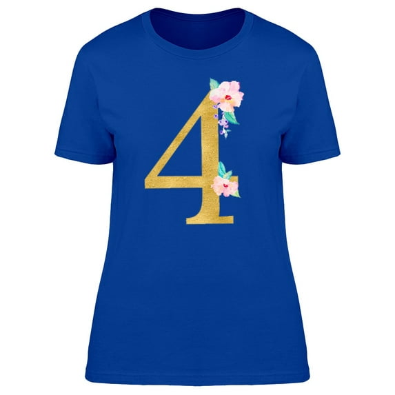 The Number 4 With Flowers Tee Women's -Image by Shutterstock