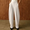 thumbnail image 3 of cocolona Womens High Street Dress Pants Elastic Waist Curved Wide Leg Business Casual Work Pants with Pockets, 3 of 4