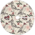 thumbnail image 1 of FMSHPON Christmas Birds Snowflakes Holly Berries Xmas Christmas Tree Skirt Stand Mat for Holiday Party Decoration Indoor Outdoor 36 inches, 1 of 6