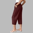 thumbnail image 4 of Axiiglly Capri Pants for Women Drawstring Elastic Waist Straight Leg Loose Fitted Pants with Pockets Soft and Comfortable, S-2XL, 4 of 9