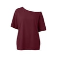 thumbnail image 2 of PInxai Off the Shoulder Tops for Women Summer Oversized Short Sleeve T Shirts Casual Loose Vacation Beach Blouse Tops, 2 of 5