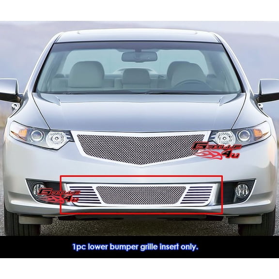 APS Compatible with Acura TSX 2009-2010 Lower Bumper Stainless Steel Chrome Mesh Front Grill Grille Insert H76804T