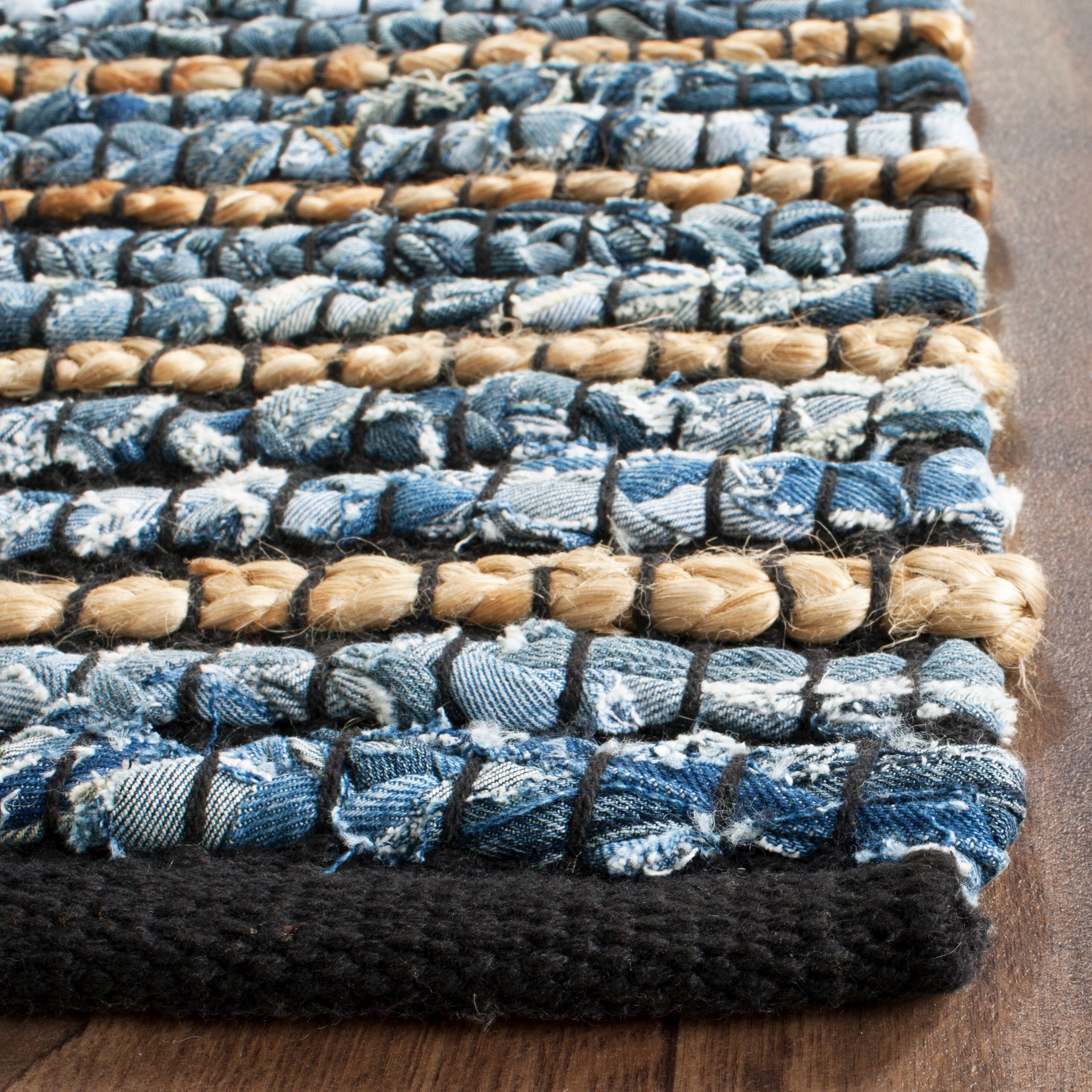 SAFAVIEH Cape Cod Signe Braided Striped Area Rug, 2'3" x 6', Blue/Natural - image 3 of 6