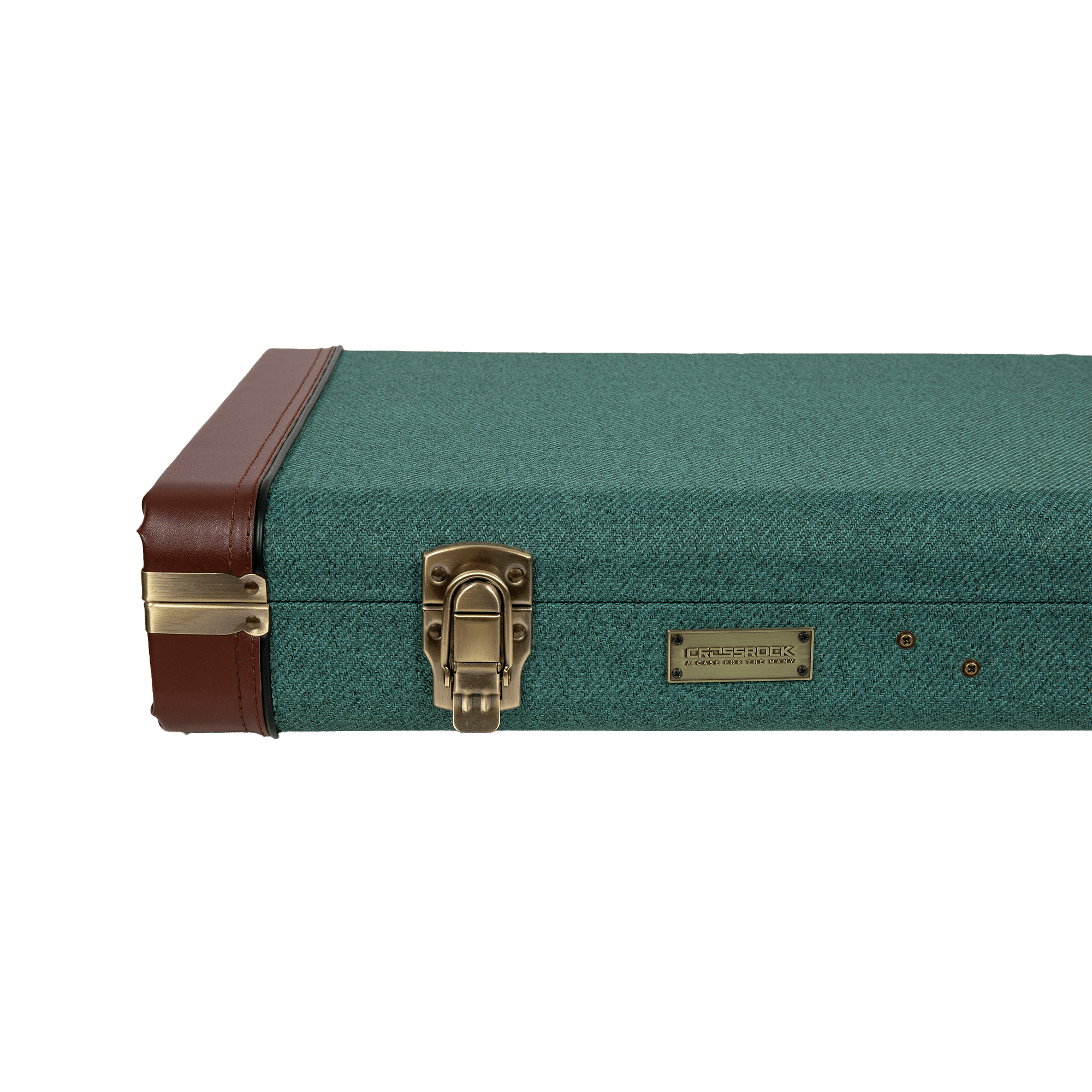 Crossrock Master Series - Wooden Telecaster&Stratocaster Electric Guitar Case - Security Lock, Genuine Leather Handle, Reinforced Hardware, Metal Feet, Storage Space- Malachite Blue Tweed