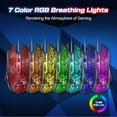 thumbnail image 4 of Wired Gaming ,    Mice with 7 LED Lights RGB Backlit, 6 Programmable Buttons, 4 Adjustable DPI for Laptop PC Gamer Desktop Chromebook  -Black, 4 of 6