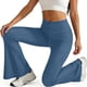 thumbnail image 5 of Pincandy Women's Solid Color Stretch Denim Leggings - 2 Pockets, Loose Wide Leg Fit, Perfect for Gym, Workout & Casual Wear, 5 of 7
