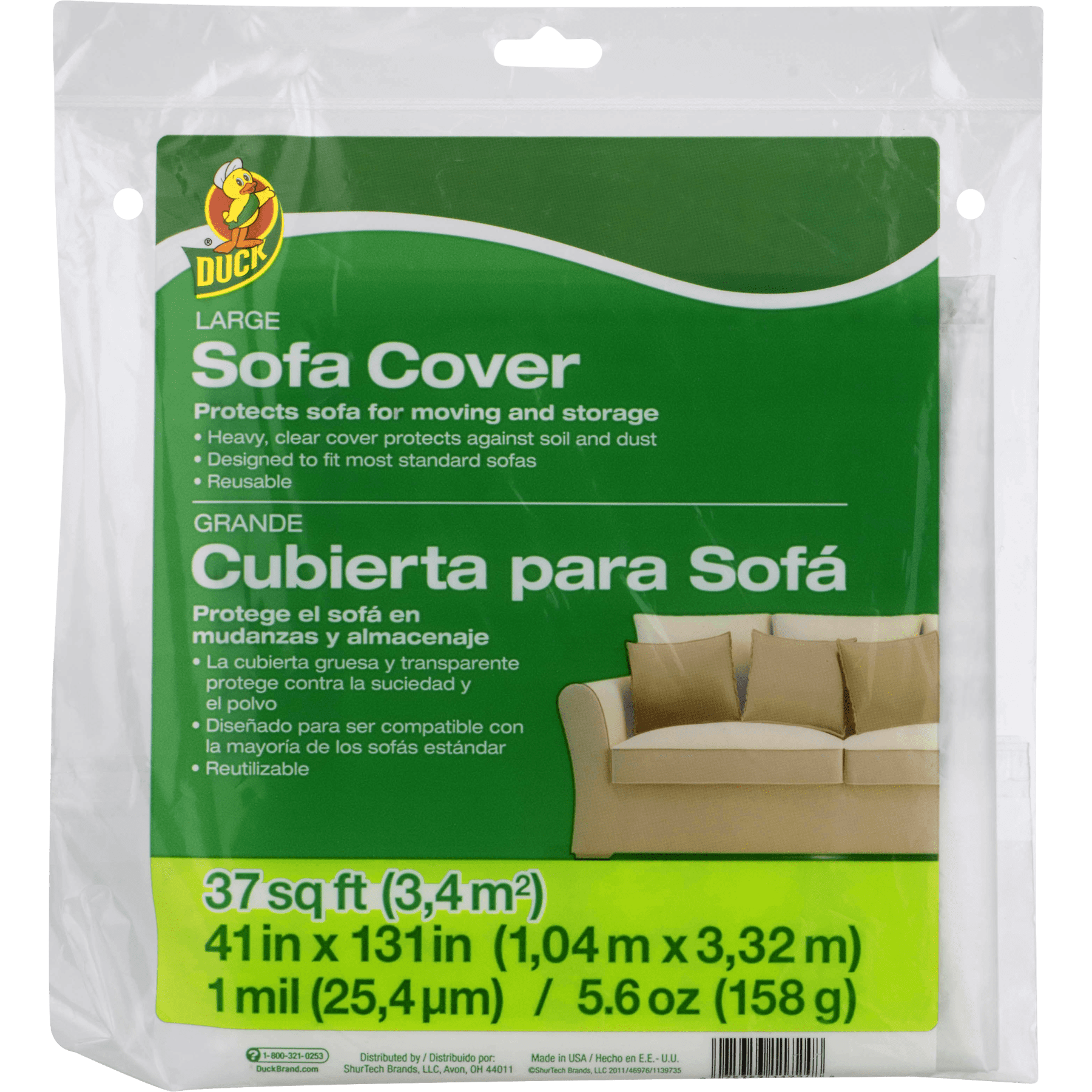 Duck Large Sofa Cover 37 0 Sq Ft Walmart Com