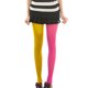thumbnail image 1 of Medias de moda bicolor AB Splice izquierda-derecha - Talla única (Rojo rosa y amarillo brillante), 1 of 4