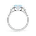 thumbnail image 2 of ANGARA Natural 1.4 ct Aquamarine and Diamond Three Stone Engagement Ring in 14K White Gold for Women (Size-8mm) | March Birthstone, Anniversary, Jewelry Gift for Women | Natural Aquamarine Ring, 2 of 10