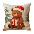 thumbnail image 2 of 17.7x17.7 in Christmas Pillows, Christmas Decorative Pillow Covers, Festive Decorative Cushion Covers with Graphic Print for Sofa Couch Living Room Holiday Home Decor, Lazyguy, Q, 2 of 6