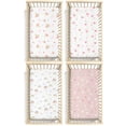 thumbnail image 4 of Plushii Baby Crib Sheets Fitted 4 Pack for Boys & Girls, 52'’ x 28'' Soft Microfiber Toddler Bed Sheets for Standard Crib & Toddler Mattresses (Daisies), 4 of 6