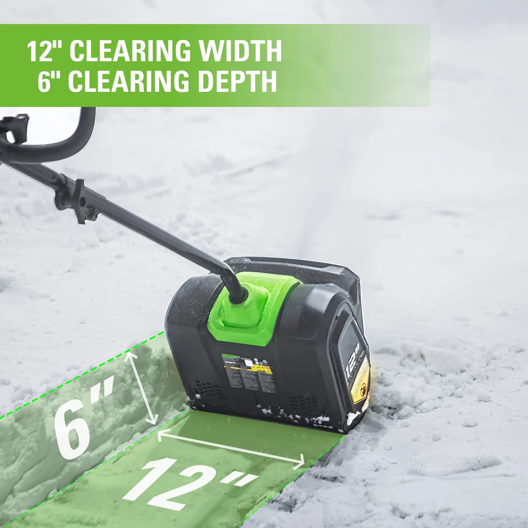 Greenworks 12" 80V Cordless Snow Shovel, Battery Not Included, 2601202