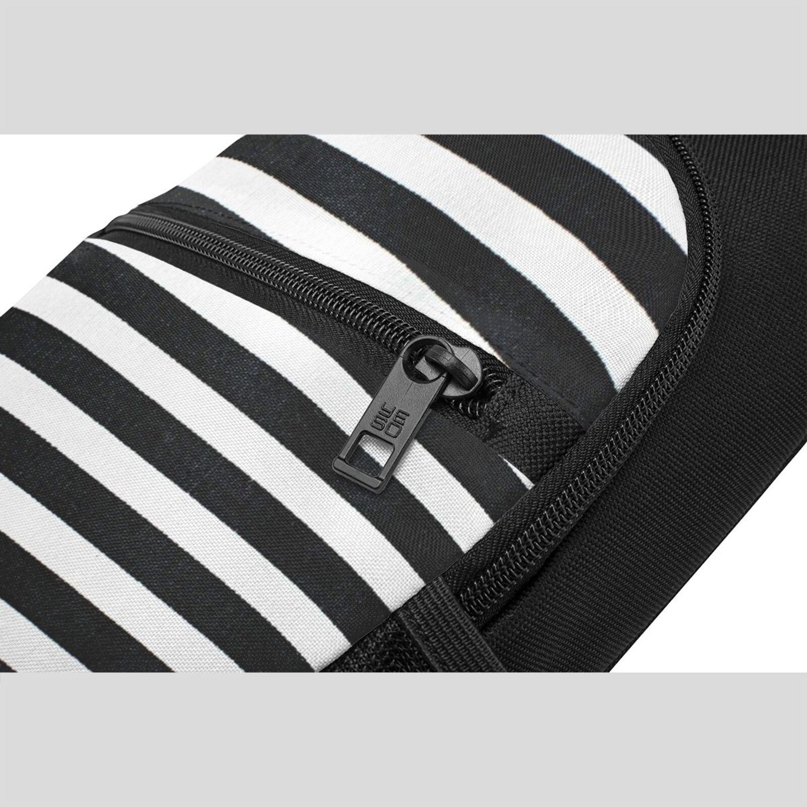 Xecao's Black And White Stripes Print Sling Bag: A Versatile Chest, Shoulder, and Crossbody Backpack for Casual Days Out, Perfect for Both Men and Women