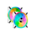 thumbnail image 2 of CORSAIR QL Series, iCUE QL140 RGB, 140mm RGB LED PWM White Fan, Dual Fan Kit with Lighting Node CORE - CO-9050106-WW, 2 of 8