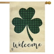 Briarwood Lane Welcome Shamrock St. Patrick's Day Burlap House Flag