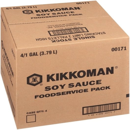 Kikkoman Soy Sauce, Kosher, 1 Gallon Jug - 4 Per Case
