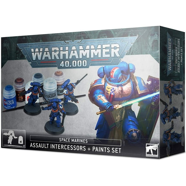 Warhammer 40k 40,000 Space Marines Assault Intercessor + Paint Set