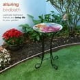 thumbnail image 6 of Alpine Corporation 18" x 24" Mosaic Glass Birdbath Bowl on Stand, Blue, 6 of 6