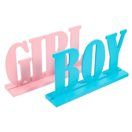 FOMIYES 2Pcs Wooden Ornaments Synthetic Material for Baby Shower Table Centerpieces 11.9X4.5X1.6In