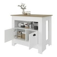 thumbnail image 5 of Kitchen Island 35" H, whit 2 doors, 3 shelves, White/Macadamia, 5 of 6