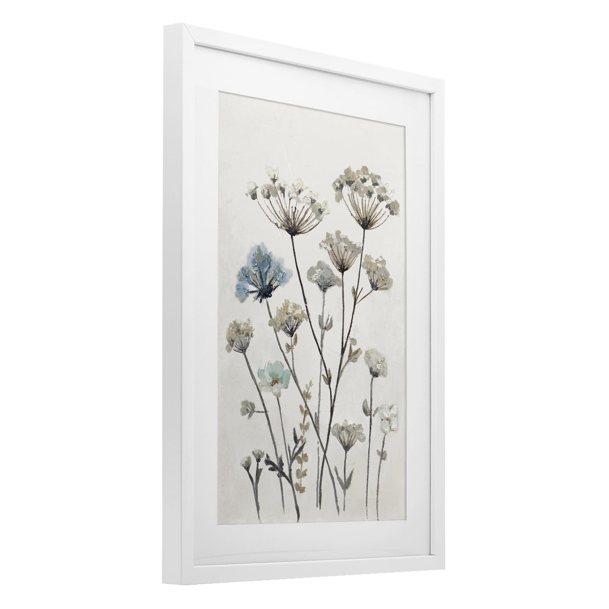 Stupell Industries Neutral Jardin Azul White Framed Print Under Glass, design by Patricia Pinto