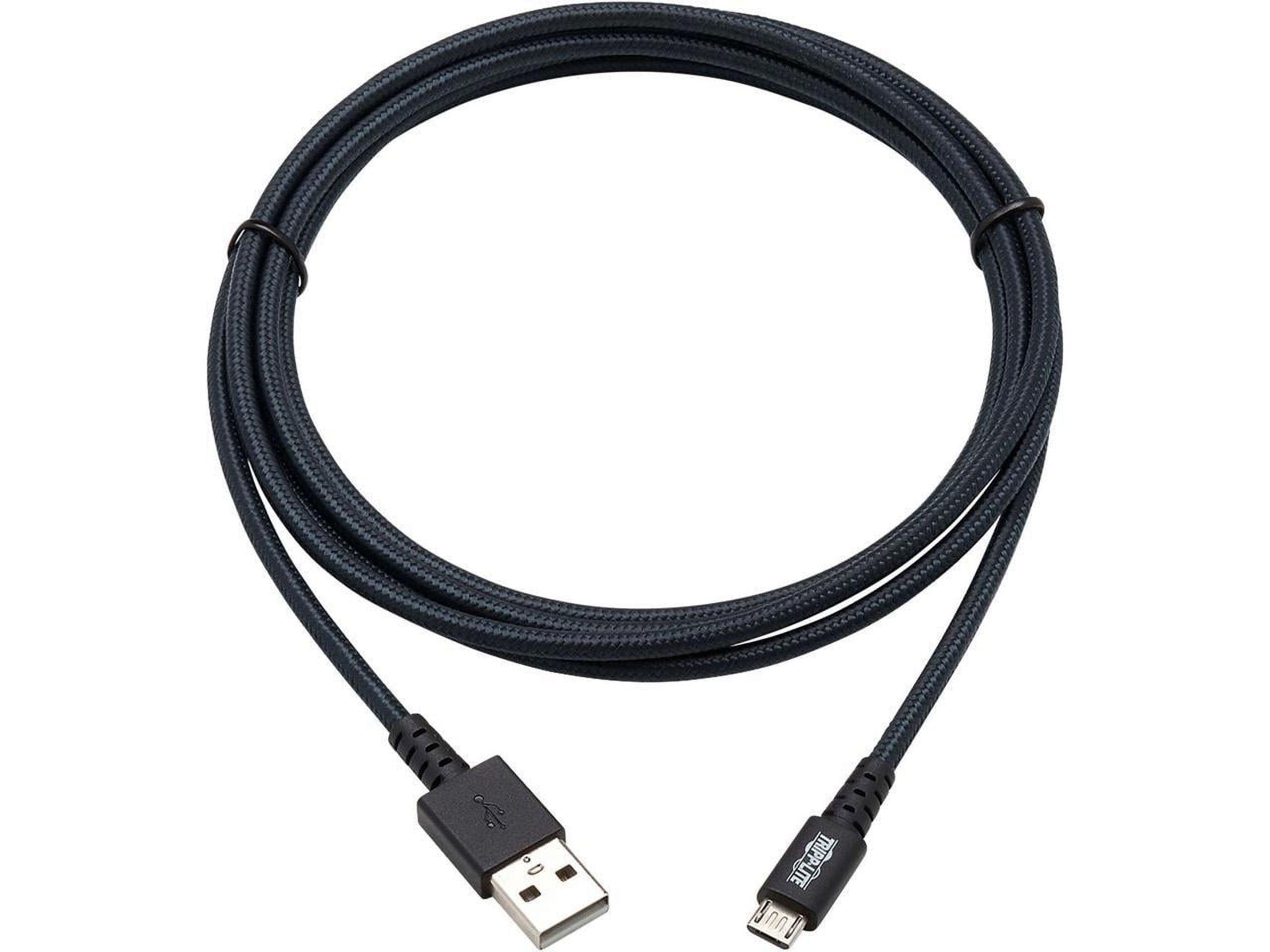 Tripp Lite U050-006-GY-MAX Heavy-Duty USB-A to USB Micro-B Cable - M/M, USB 2.0, UHMWPE and Aramid Fibers, Gray, 6 ft. (1.8 m) - image 2 of 9