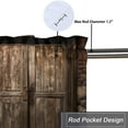 thumbnail image 5 of Wooden Barn Door Curtain Valance for Kitchen Rustic Farmhouse Western Vintage Door Window Valance for Living Room Bedroom, Kitchen Valance Rod Pocket Window Curtain 54 by 18 in, 2 Panel, 5 of 6