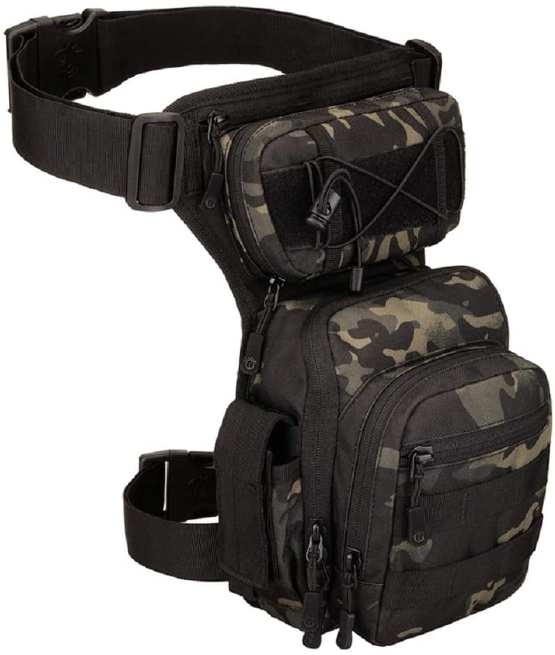 Mens Outdoor Travel Hiking Backpacks Drop Leg Bag Military Tactical Molle Pouch