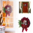 thumbnail image 2 of Christmas Wreath with Religious Nativity Scene, Red Poinsettias, Baubles and Bows, Festive Decor for Home and Holiday Season Decorations - C, 2 of 8