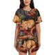 thumbnail image 1 of Fotbe Sleeping Cat Flowers Conjunto de Pijama Estampado para Mujer, 2 Piezas, Ropa de Dormir con Camiseta de Manga Corta y Shorts Suaves-3X-Large, 1 of 6