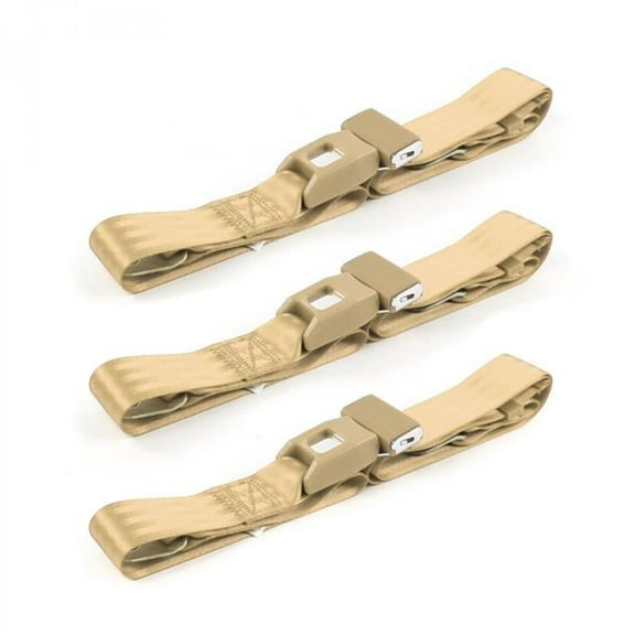 SafeTBoy 660220 Chevy FS Blazer 1973-1991 Standard 2 Point Tan Lap Bench Seat Belt Kit - 3 Belts