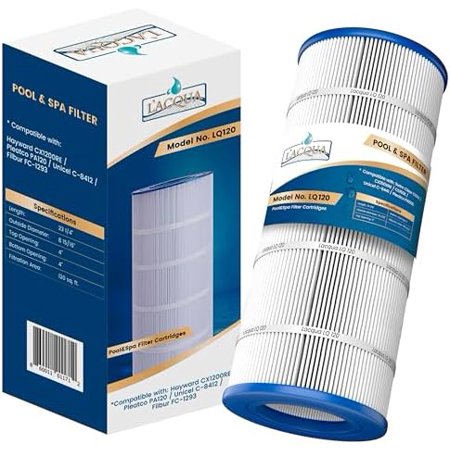 Pool Filter Cartridge LQ120 120 SqF for Hayward C1200, CX1200RE, Pleatco PA120, PA120-EC, Unicel C-8412, Filbur FC-1293, Clearwater II 125, Waterway PCCF-125.