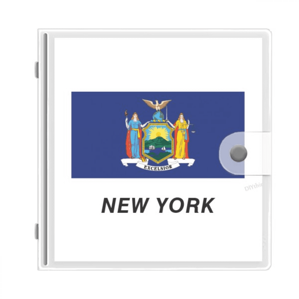 State Flag Outlines New York Photo Album Wallet Wedding Family 4x6