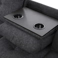 thumbnail image 4 of PonLiving Sectional Sofa, 2 Piece Living Room Linen Couch with Storage Ottoman, Cup Holder, Left Facing Chaise, Black Gry, 4 of 5