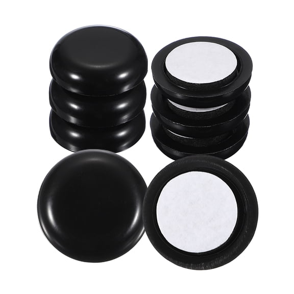8 Pack Plastic Furniture Sliders 0.75" Self-Adhesive Round Furniture Leg Protectors, Table Chairs Foot Cups Sliders Reusable Furnishing Movers for Carpet, Black