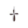 thumbnail image 1 of Diamond Princess 10kt White Gold Womens Round Brown Diamond Cross Pendant 1/2 Cttw, 1 of 1