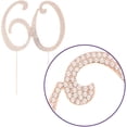 thumbnail image 4 of 60 Cake Topper for 60th Birthday or Anniversary Rose Gold Rhinestone Party Supplies & Decoration Ideas (Rose Gold), 4 of 5
